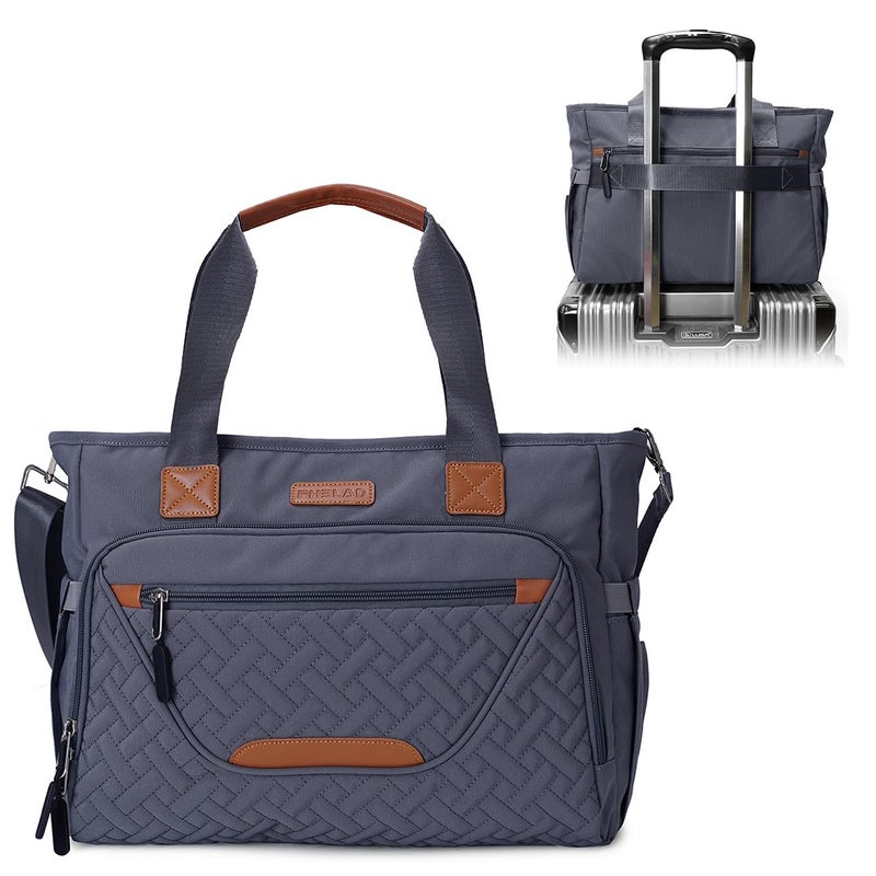 FHELAD Diaper Bag Tote, with 16 Inch Laptop Compartment and 3 cooler Pocket Ideal for Boy (Dark Gray) - Image 1